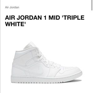 JORDAN 1s MID ‘Triple White’ 👟